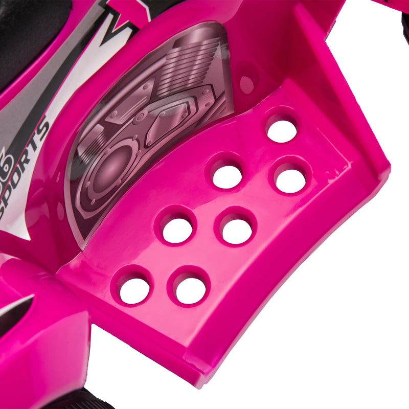 AIYAPLAY 6V Kids Electric Quad Bike With Music, Forward Function - Pink/Black