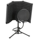 HOMCOM Studio Microphone Isolation Shield with Pop Filter & Stand, Black
