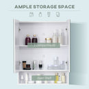 Kleankin Wall Mount Medicine Cabinet With Mirror And Adjustable Shelf, White