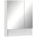 Kleankin Wall Mount Medicine Cabinet With Mirror And Adjustable Shelf, White