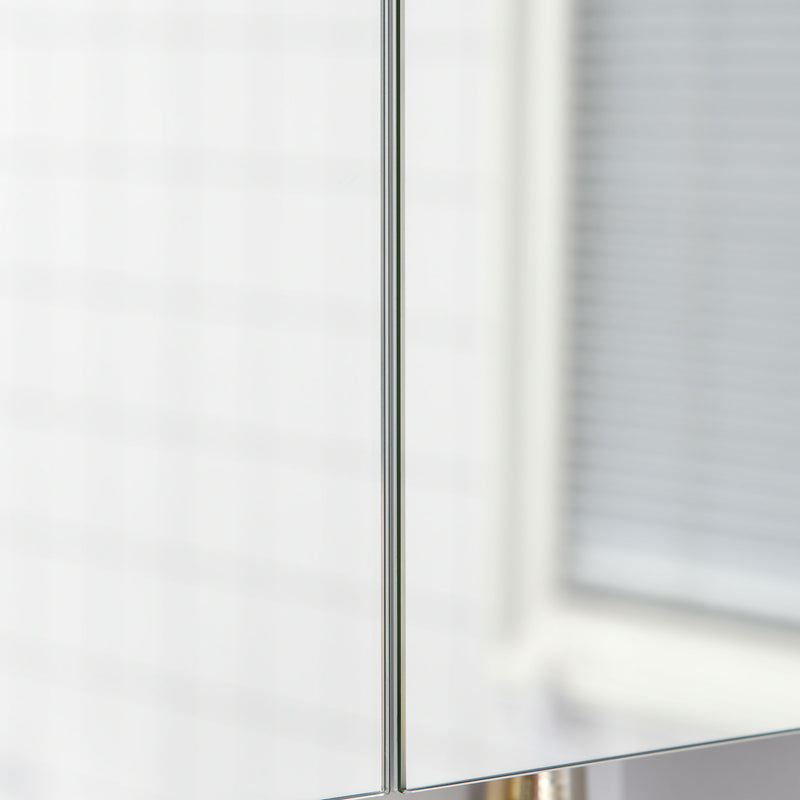 kleankin Wall Mount Medicine Cabinet with Mirror and Adjustable Shelf, White