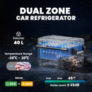 Outsunny Compressor Car Fridge Freezer, Dual Zone With App Control Black