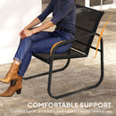 Outsunny Garden Bistro Set, Metal Garden Furniture Set with Mesh Chairs