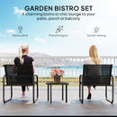 Outsunny Garden Bistro Set, Metal Garden Furniture Set with Mesh Chairs