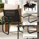 Outsunny Garden Bistro Set, Metal Garden Furniture Set with Mesh Chairs