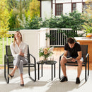 Outsunny Garden Bistro Set, Metal Garden Furniture Set with Mesh Chairs