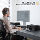 HOMCOM Dual Monitor Stand Riser With Adjustable Length And Angle