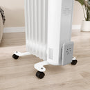 HOMCOM White 1500W 7 Fin Oil Filled Heater Radiator For Home