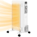 HOMCOM White 1500W 7 Fin Oil Filled Heater Radiator For Home