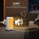 HOMCOM White 1500W 7 Fin Oil Filled Heater Radiator For Home