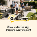 Outsunny Outdoor Grill Cart, Food Prep Table on Wheels, Black