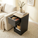 HOMCOM Bedside Tables Set of 2, Nightstands for Bedroom, Living Room, Black