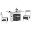 AIYAPLAY Kids Table And Chair Set With 6 Removable Drawers, Light Grey