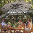 Outsunny 2.6 m Garden Parasol Umbrella with Light, Outdoor Patio Umbrella