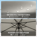 Outsunny 2.6 m Garden Parasol Umbrella with Light, Outdoor Patio Umbrella