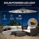 Outsunny 2.6 m Garden Parasol Umbrella with Light, Outdoor Patio Umbrella