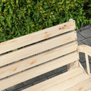 Outsunny 2 Seater Garden Bench W/ Wooden Cart Wagon Wheel Natural