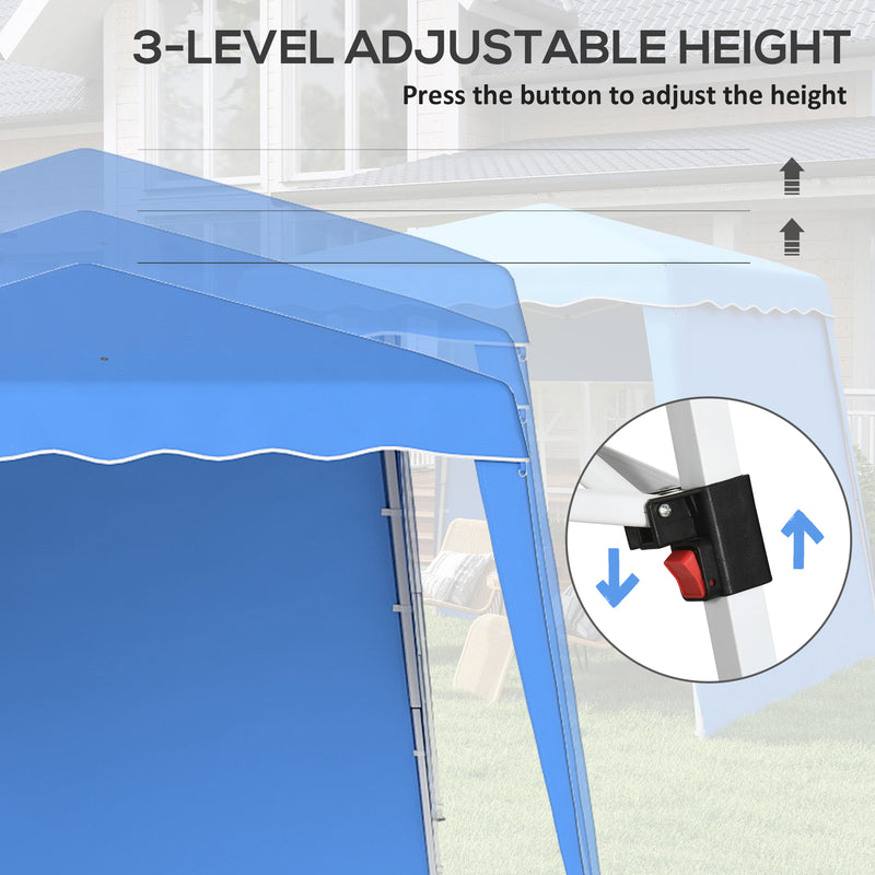 Outsunny 2.4 X 2.4m UV50+ Pop Up Gazebo Canopy Tent With Carry Bag