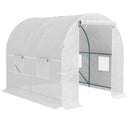 Outsunny Polytunnel Greenhouse Outdoor Grow House Roll Up Door Windows 2x2.5m