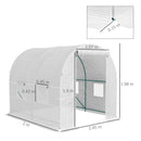 Outsunny Polytunnel Greenhouse Outdoor Grow House Roll Up Door Windows 2x2.5m