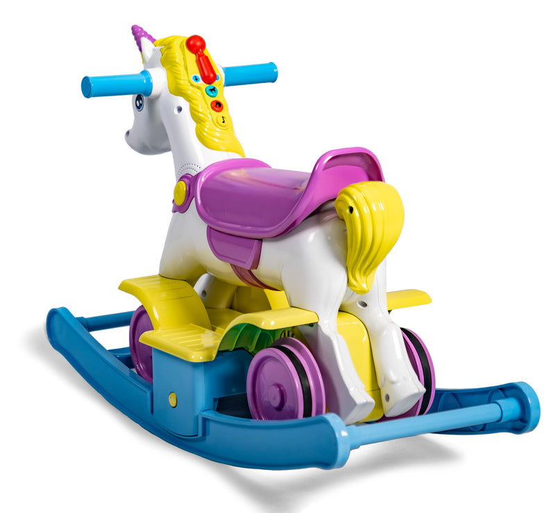 Rollplay Rainbow Unicorn Train/Rocker 2 in 1