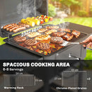 Outsunny Charcoal BBQ Grill, Large Barbecue Grill Smoker With Wheels, Black