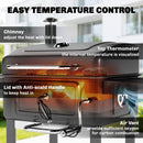 Outsunny Charcoal BBQ Grill, Large Barbecue Grill Smoker With Wheels, Black