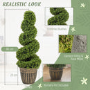 HOMCOM Set Of 2 Potted Artificial Plants, Topiary Spiral Boxwood Trees, 90cm