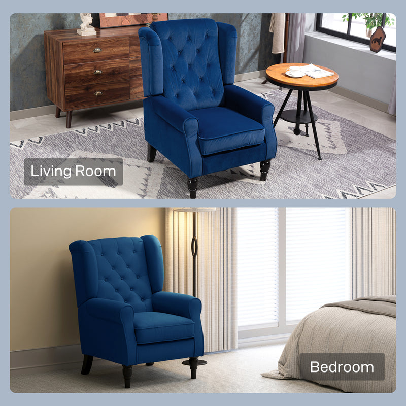 HOMCOM Accent Armchair Home Furniture Retro Tufted Club Fabric