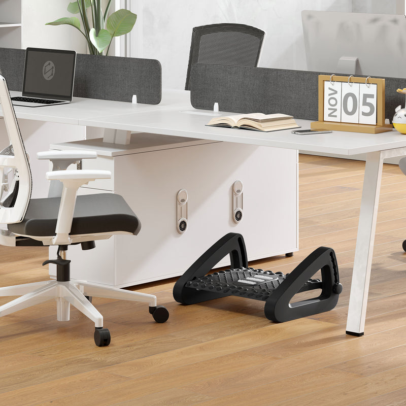 HOMCOM Non-Slip Foot Rest Under Desk Office Footrest With Adjustable Height
