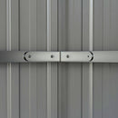 Outsunny 11 X 5.6ft Galvanised Metal Garden Shed With Lockable Doors, Grey