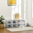 HOMCOM 8PCS Stackable  Plastic Shoe Storage Box for UK/EU