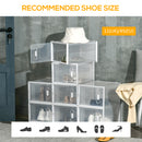 HOMCOM 8PCS Stackable  Plastic Shoe Storage Box for UK/EU
