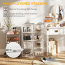 HOMCOM 8PCS Stackable  Plastic Shoe Storage Box for UK/EU