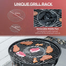 Outsunny Portable Kettle Charcoal Grill BBQ Smoker With Cover, Lid, & Thermometer