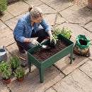 Outsunny Raised Planter, Metal Raised Garden Bed on Legs with Drainage Hole
