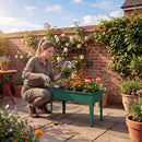 Outsunny Raised Planter, Metal Raised Garden Bed on Legs with Drainage Hole