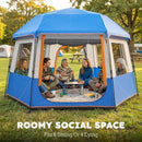 Outsunny Camping Tent 3000mm Waterproof 4-6  Person Blue