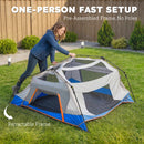 Outsunny Camping Tent 3000mm Waterproof 4-6  Person Blue