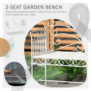Outsunny Garden Bench Outdoor Furniture 2 Seater Park Seating w/ Backrest White