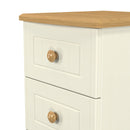 Byland Ready Assembled 3 Drawer Bedside Cabinet in Cream Ash & Modern Oak