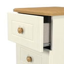 Byland Ready Assembled 3 Drawer Bedside Cabinet in Cream Ash & Modern Oak
