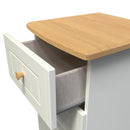 Byland Ready Assembled 3 Drawer Bedside Cabinet in Cream Ash & Modern Oak