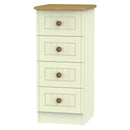 Byland Ready Assembled 4 Drawer Tallboy in Cream Ash & Modern Oak