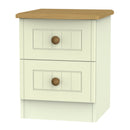 Byland Ready Assembled 2 Drawer Bedside Cabinet in Cream Ash & Modern Oak
