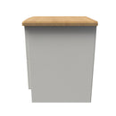 Byland Ready Assembled 2 Drawer Bedside Cabinet in Cream Ash & Modern Oak