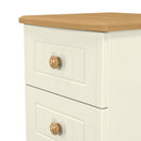 Byland Ready Assembled 2 Drawer Bedside Cabinet in Cream Ash & Modern Oak