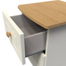 Byland Ready Assembled 2 Drawer Bedside Cabinet in Cream Ash & Modern Oak