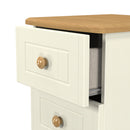 Byland Ready Assembled 2 Drawer Bedside Cabinet in Cream Ash & Modern Oak
