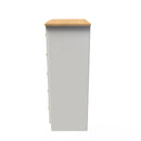 Byland Ready Assembled 5 Drawer Chest in Cream Ash & Modern Oak